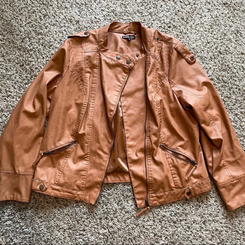 Tan leather jacket